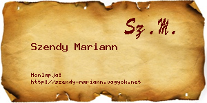 Szendy Mariann névjegykártya